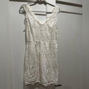 Joie white lace mini dress